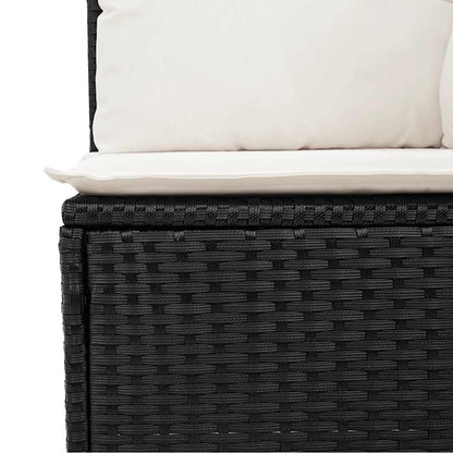 6-tlg. Garten-Sofagarnitur mit Kissen Schwarz Poly Rattan