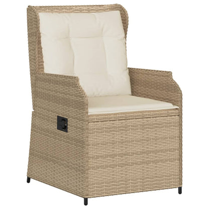 5-tlg. Garten-Lounge-Set mit Kissen Beige Poly Rattan