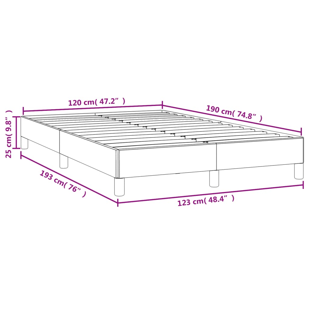 Bettgestell ohne Matratze Schwarz 120x190 cm Kunstleder