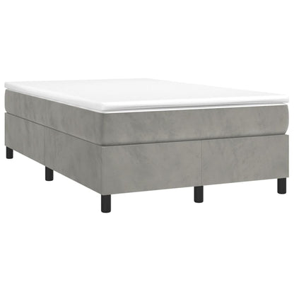 Boxspringbett mit Matratze Hellgrau 120x190 cm Samt