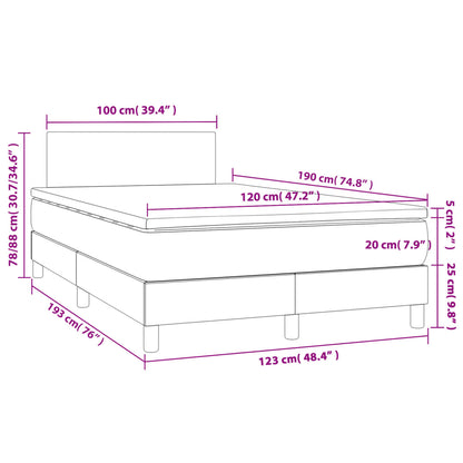 Boxspringbett mit Matratze Hellgrau 120x190 cm Stoff