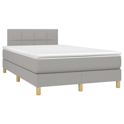 Boxspringbett mit Matratze Hellgrau 120x190 cm Stoff