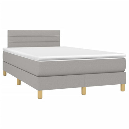 Boxspringbett mit Matratze Hellgrau 120x190 cm Stoff