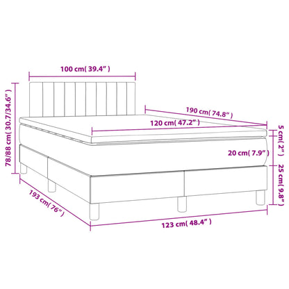 Boxspringbett mit Matratze Hellgrau 120x190 cm Stoff