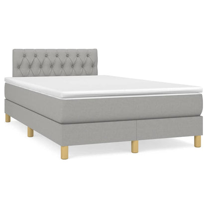 Boxspringbett mit Matratze Hellgrau 120x190 cm Stoff