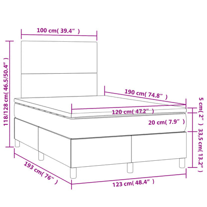 Boxspringbett mit Matratze Schwarz 120x190 cm Kunstleder