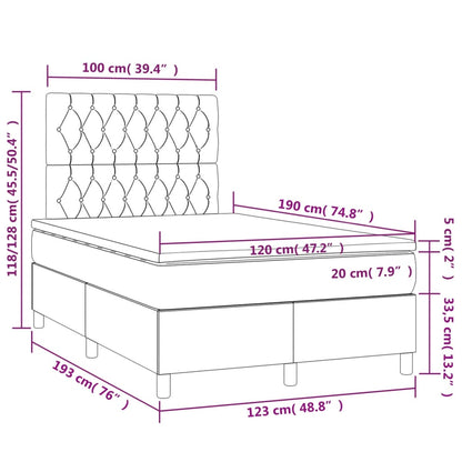 Boxspringbett mit Matratze Dunkelgrün 120x190 cm Samt