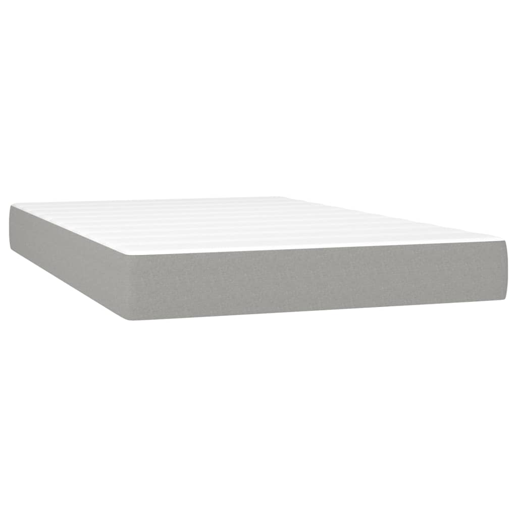 Boxspringbett mit Matratze & LED Hellgrau 120x190 cm Stoff