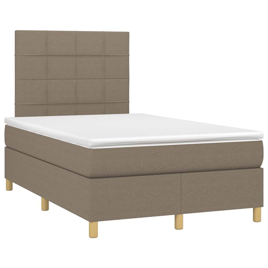 Boxspringbett mit Matratze & LED Taupe 120x190 cm Stoff