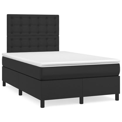 Boxspringbett mit Matratze & LED Schwarz 120x190 cm Kunstleder