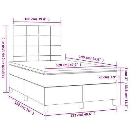 Boxspringbett mit Matratze & LED Dunkelgrün 120x190 cm Samt