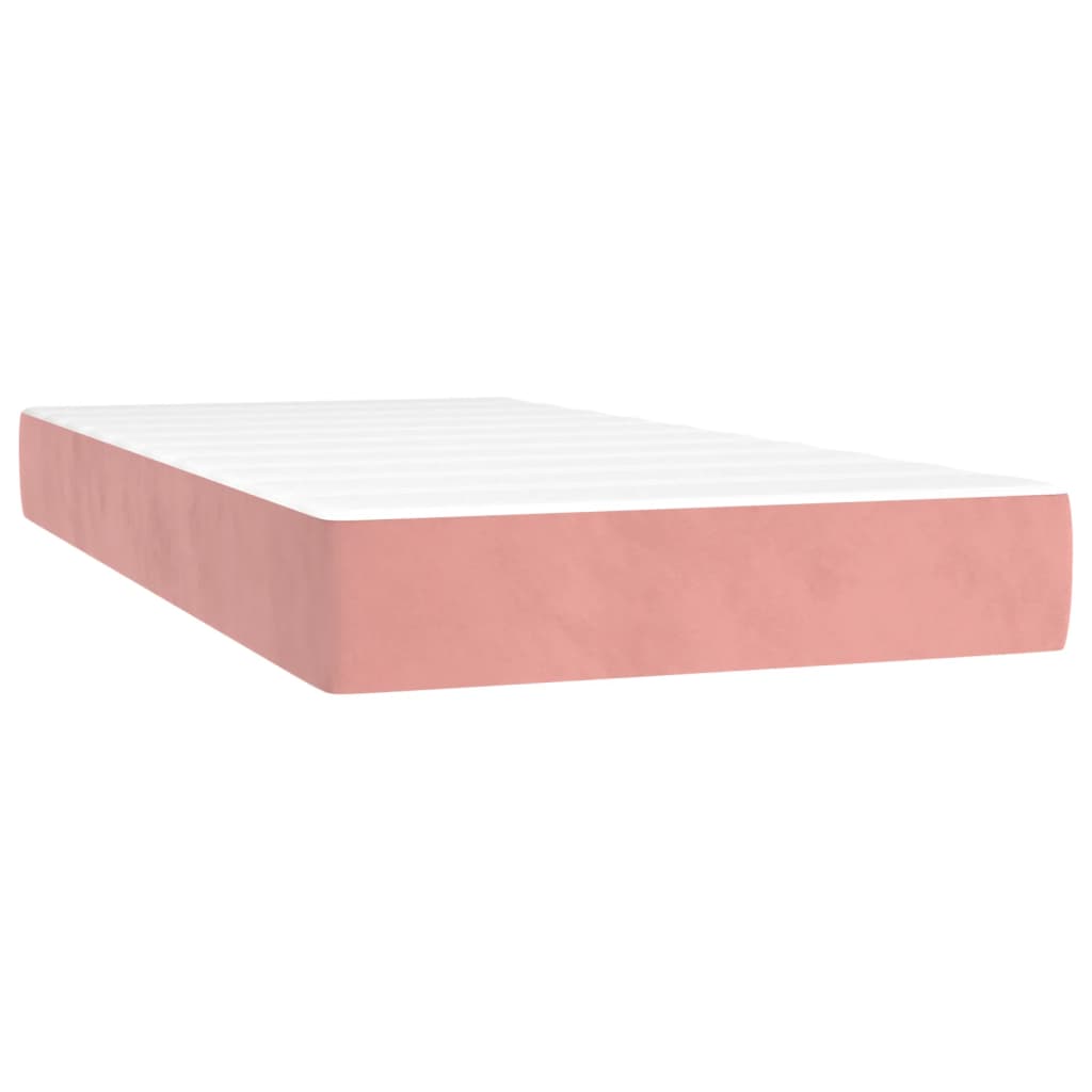 Boxspringbett mit Matratze & LED Rosa 120x190 cm Samt