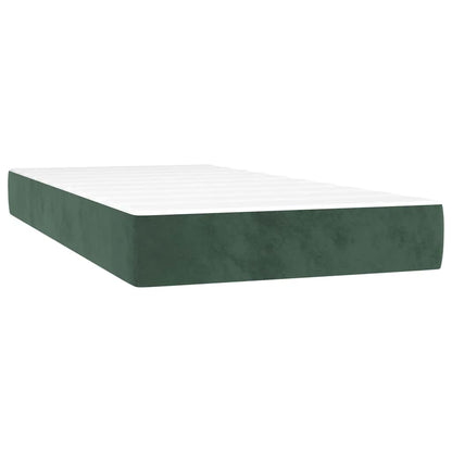 Boxspringbett mit Matratze & LED Dunkelgrün 120x190 cm Samt