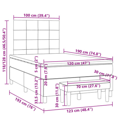 Boxspringbett mit Matratze Taupe 120x190 cm Stoff