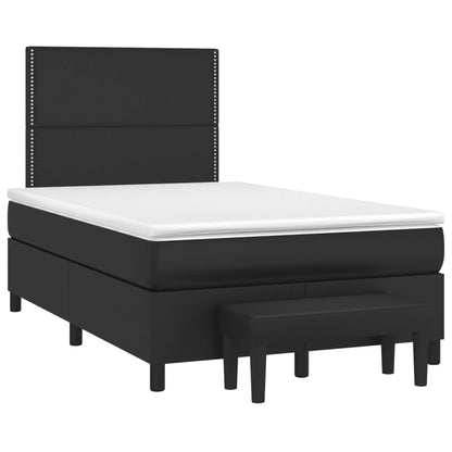 Boxspringbett mit Matratze Schwarz 120x190 cm Kunstleder