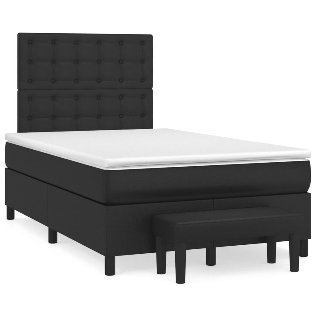 Boxspringbett mit Matratze Schwarz 120x190 cm Kunstleder