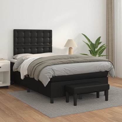 Boxspringbett mit Matratze Schwarz 120x190 cm Kunstleder