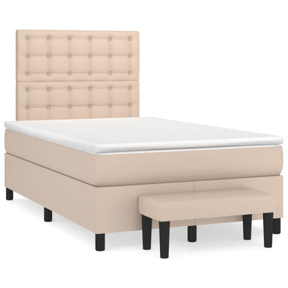 Boxspringbett Matratze Cappuccino-Braun 120x190 cm Kunstleder