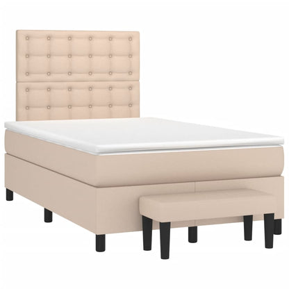 Boxspringbett Matratze Cappuccino-Braun 120x190 cm Kunstleder