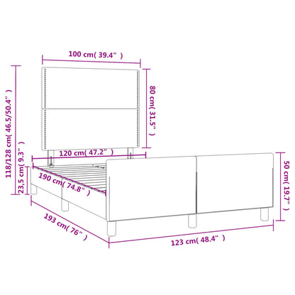 Bettgestell mit Kopfteil Dunkelgrau 120x190 cm Stoff