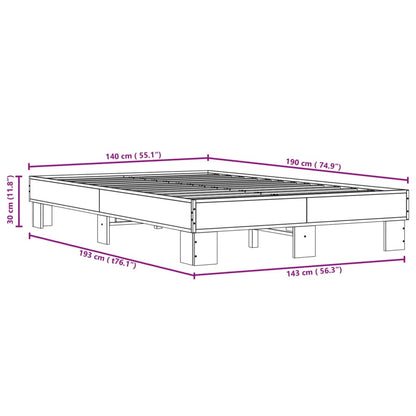 Bettgestell Schwarz 140x190 cm Holzwerkstoff und Metall