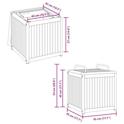 Gartenbox 45x45x45/53 cm Massivholz Akazie und Stahl