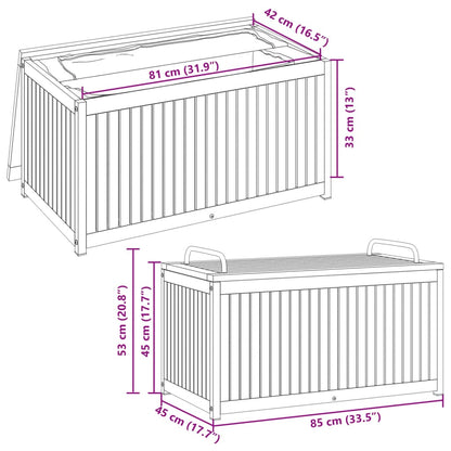 Gartenbox 85x45x45/53 cm Massivholz Akazie und Stahl