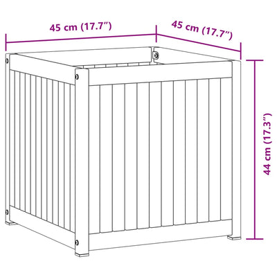 Pflanzkübel 45x45x44 cm Massivholz Akazie und Stahl