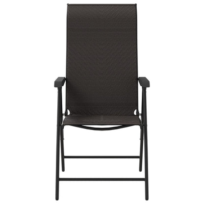 Gartenstühle 4 Stk. Klappbar Schwarz Kaffeebraun Poly Rattan