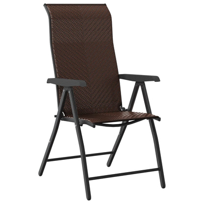 Gartenstühle 8 Stk. Klappbar Braun Poly Rattan