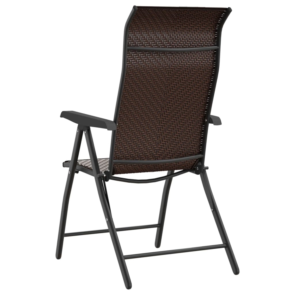 Gartenstühle 8 Stk. Klappbar Braun Poly Rattan