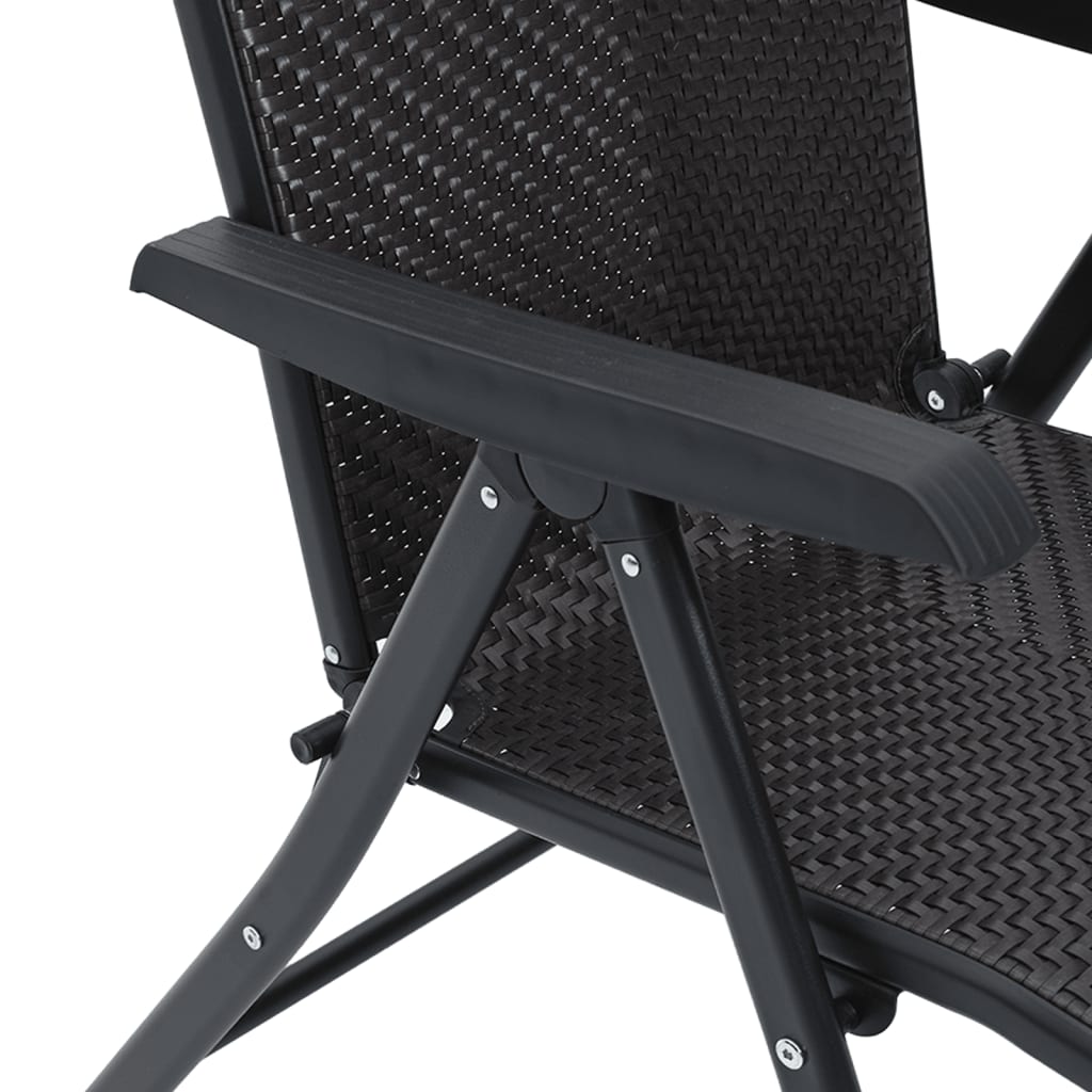 Gartenstühle 8 Stk. Klappbar Schwarz Kaffeebraun Poly Rattan