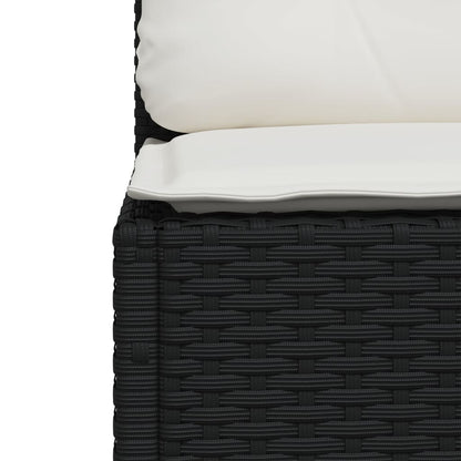 7-tlg. Garten-Sofagarnitur mit Kissen Schwarz Poly Rattan