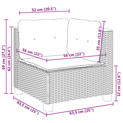 4-tlg. Garten-Sofagarnitur mit Kissen Beige Poly Rattan