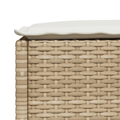 5-tlg. Garten-Sofagarnitur mit Kissen Beige Poly Rattan