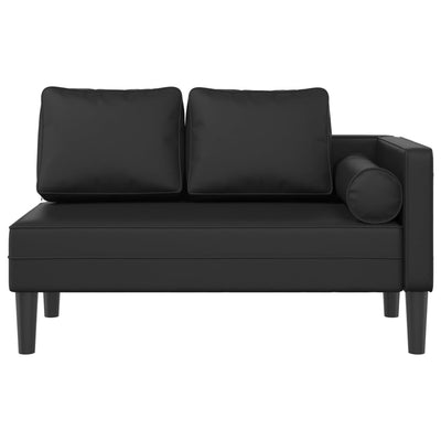 Chaiselongue mit Kissen Schwarz Kunstleder