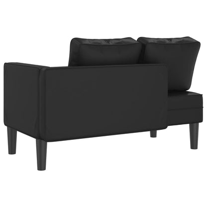 Chaiselongue mit Kissen Schwarz Kunstleder