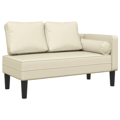 Chaiselongue mit Kissen Creme Kunstleder