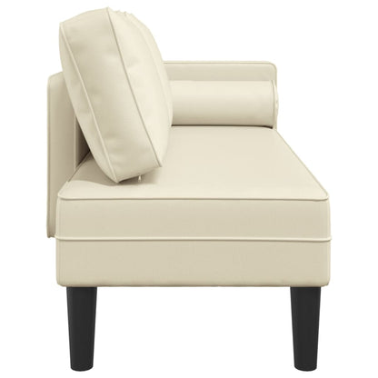 Chaiselongue mit Kissen Creme Kunstleder