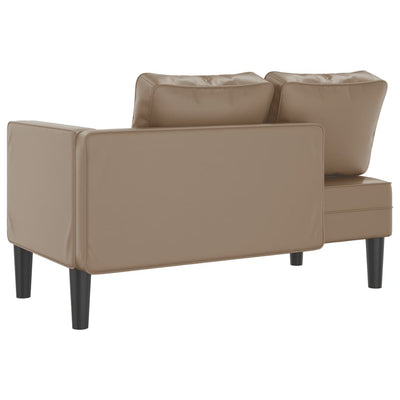 Chaiselongue mit Kissen Cappuccino Kunstleder