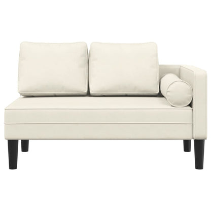 Chaiselongue mit Kissen Creme Samt