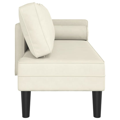 Chaiselongue mit Kissen Creme Samt