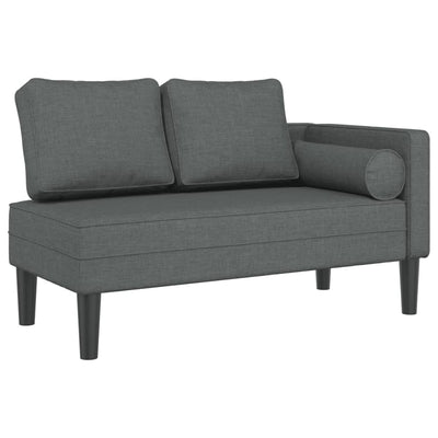 Chaiselongue mit Kissen Dunkelgrau Stoff