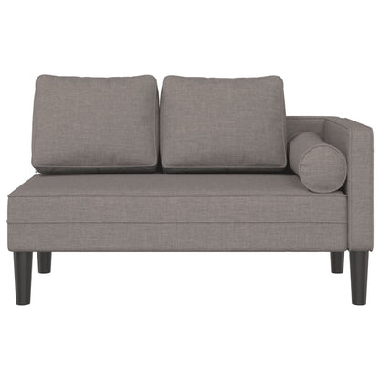 Chaiselongue mit Kissen Taupe Stoff