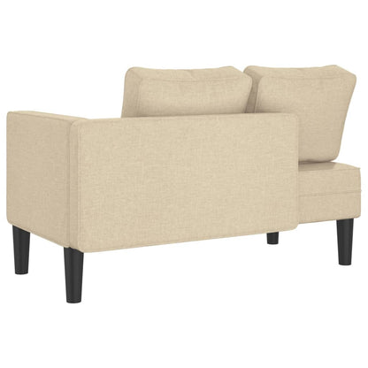 Chaiselongue mit Kissen Creme Stoff