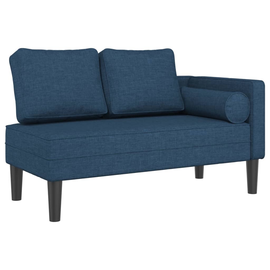 Chaiselongue mit Kissen Blau Stoff