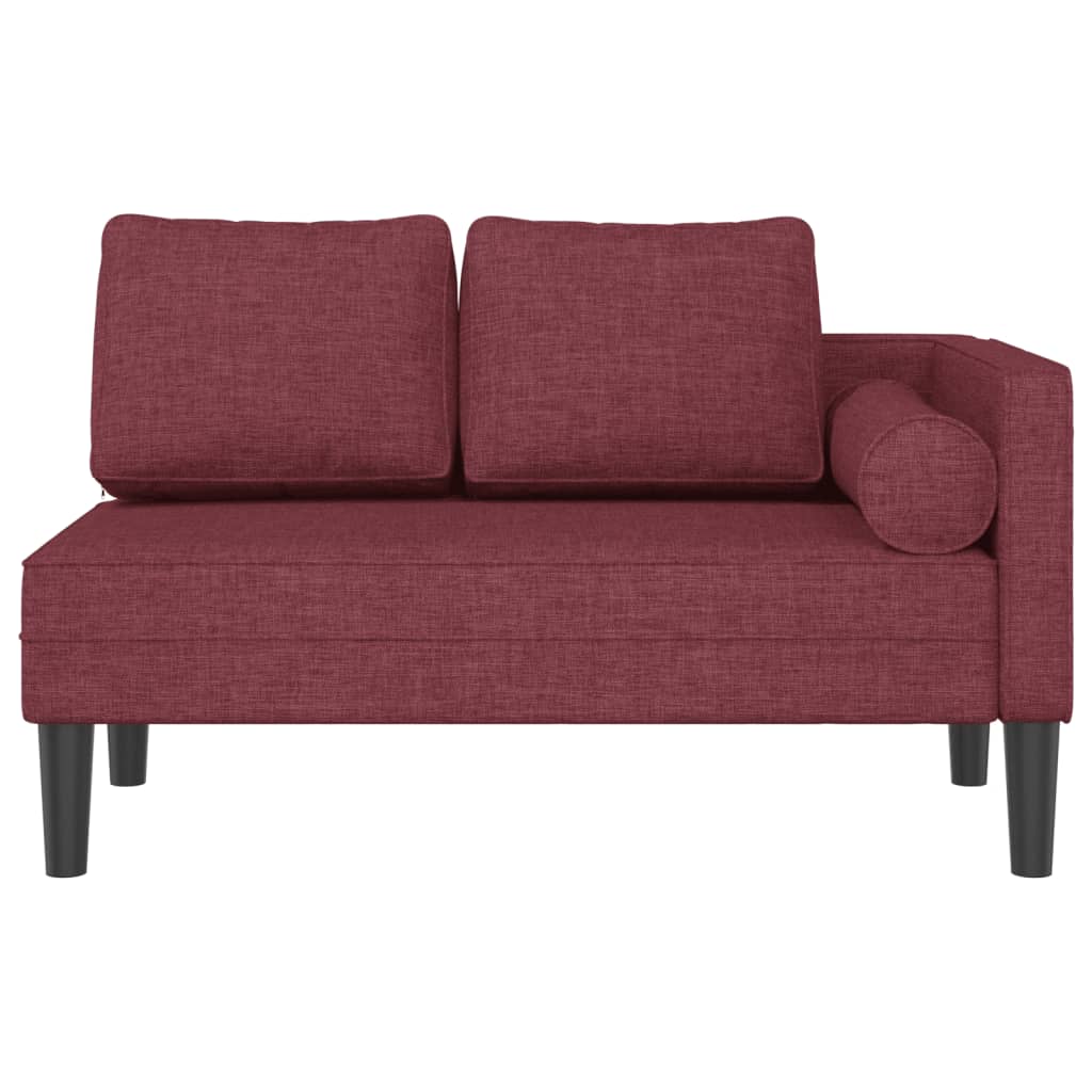 Chaiselongue mit Kissen Weinrot Stoff