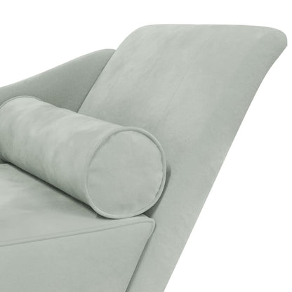 Chaiselongue mit Kissen Hellgrau Samt