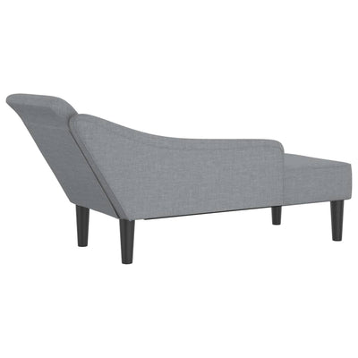 Chaiselongue mit Kissen Hellgrau Stoff