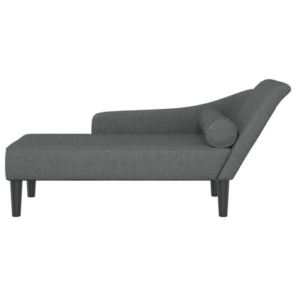 Chaiselongue mit Kissen Dunkelgrau Stoff